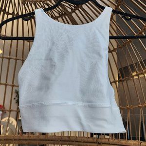 Lululemon Energy High-Neck Longline Ribbed Bra White